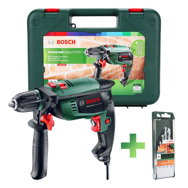 BOSCH UNİVERSAL IMPACT 6700 DARBELİ MATKAP+ 5 AKSESUAR SETİ